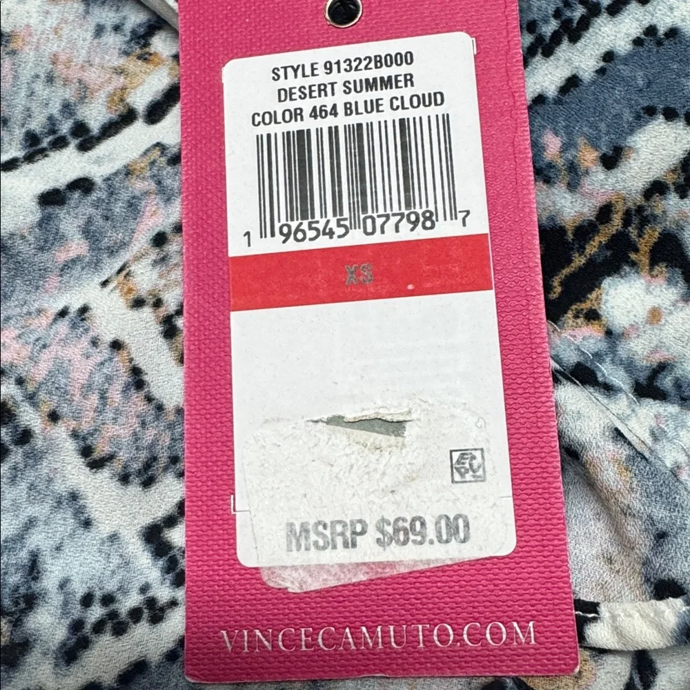 Vince Camuto Snake Print Ruffled Top Womens Size XS NWT - Picture 8 of 10